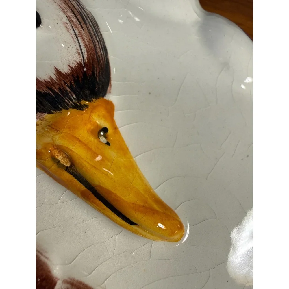 Vintage Italian Mallard Duck Wall Plaque